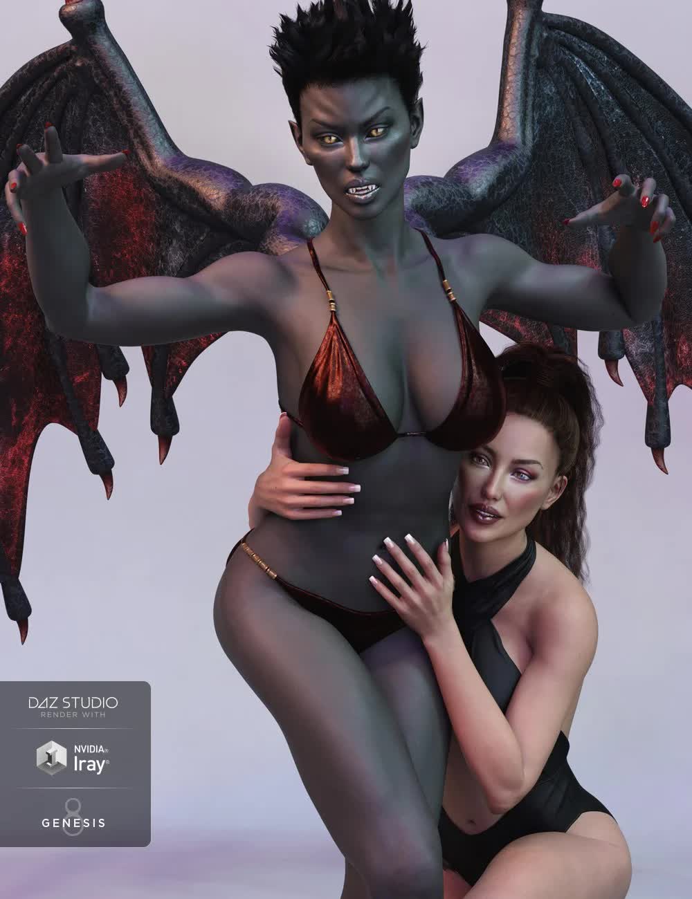 Angel HD and Her Dark Alter Ego for Genesis 8 Female