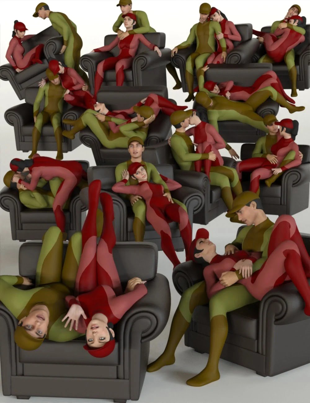 Armchair Poses and Prop for Genesis 8