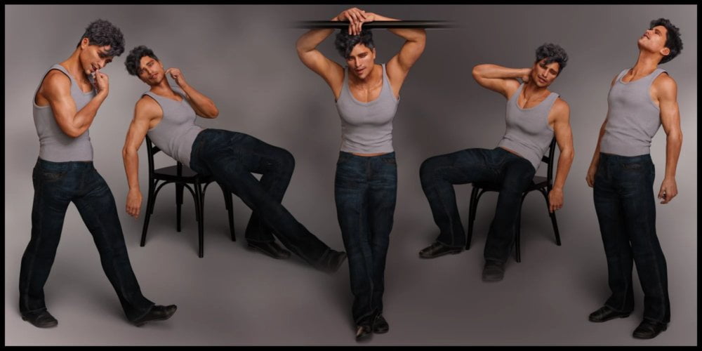 Chill Poses and Expressions for Genesis 8 Male