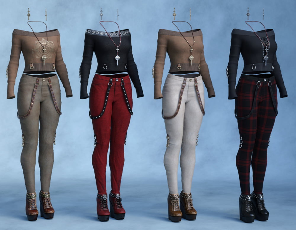 dForce Raven Black Outfit Textures