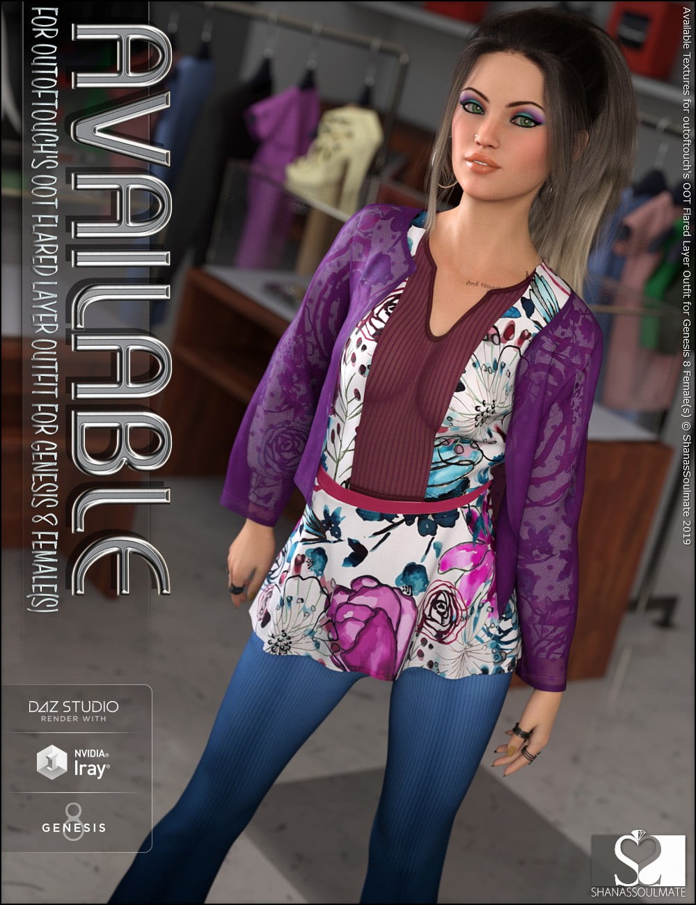 dForce Flared Layer Outfit Available Textures