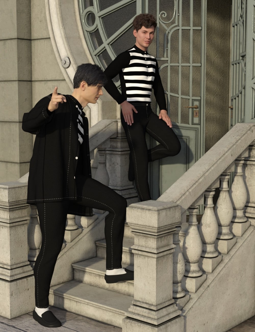 dForce Jailhouse Rock Outfit for Genesis 8 Male