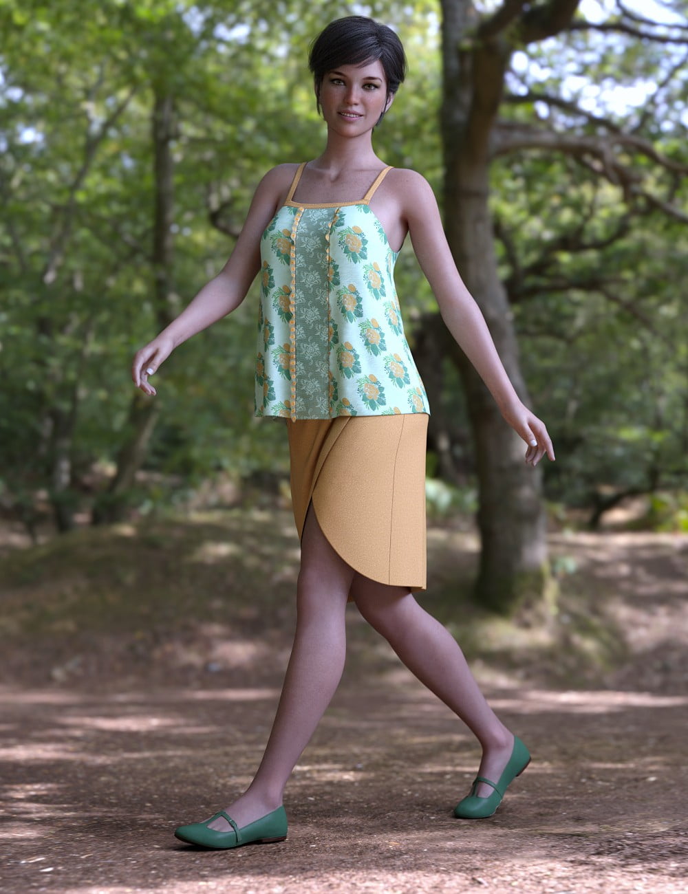 dForce Wrap Skirt Outfit for Genesis 8 Female(s)