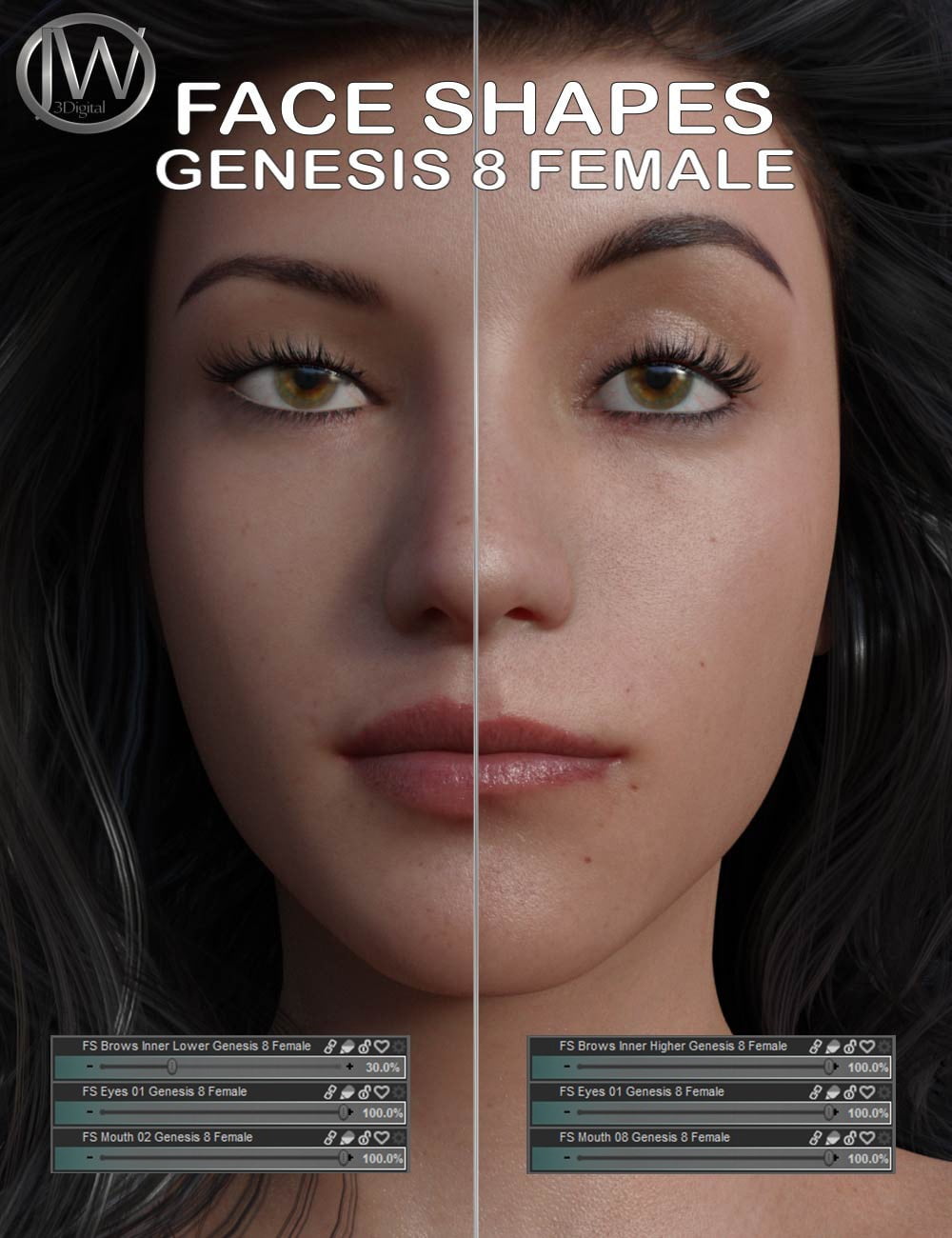 Face Shapes for Genesis 8 Female ⋆ Freebies Daz 3D