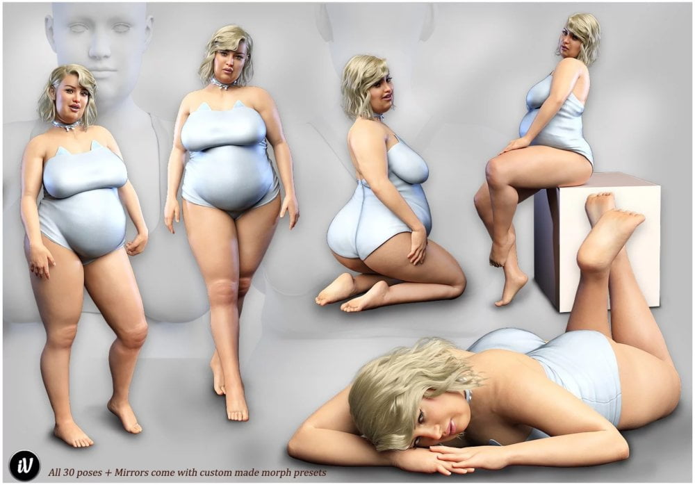 iV Real Voluptuous Beauty Shapes And Poses for Genesis 8 Female(s)