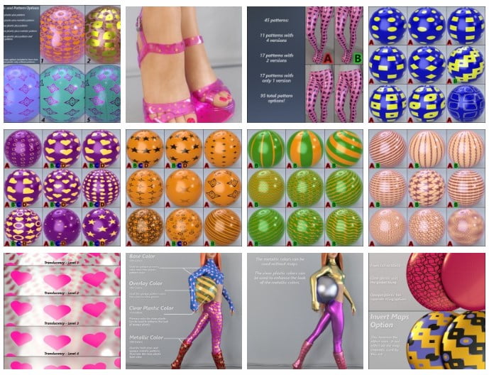 MMX Metallic Plastic Patterns for Iray