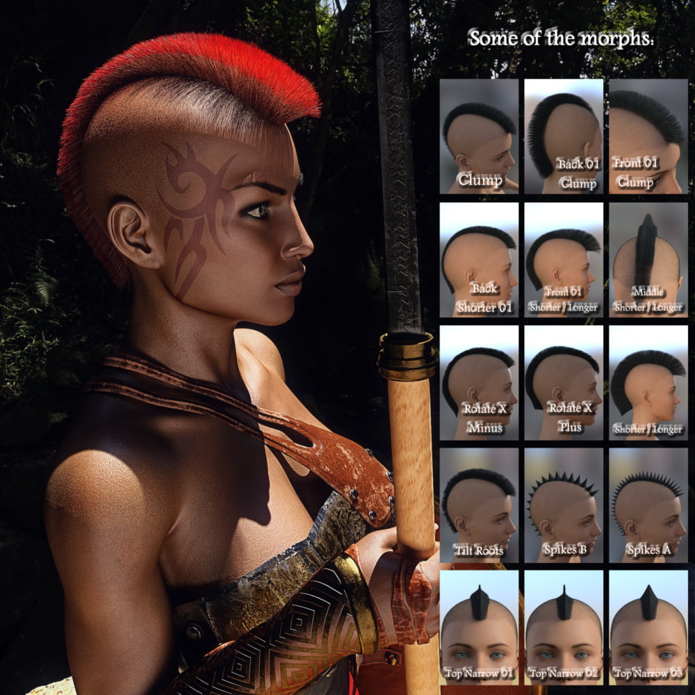 Mohawk for Genesis 8 Male and Female