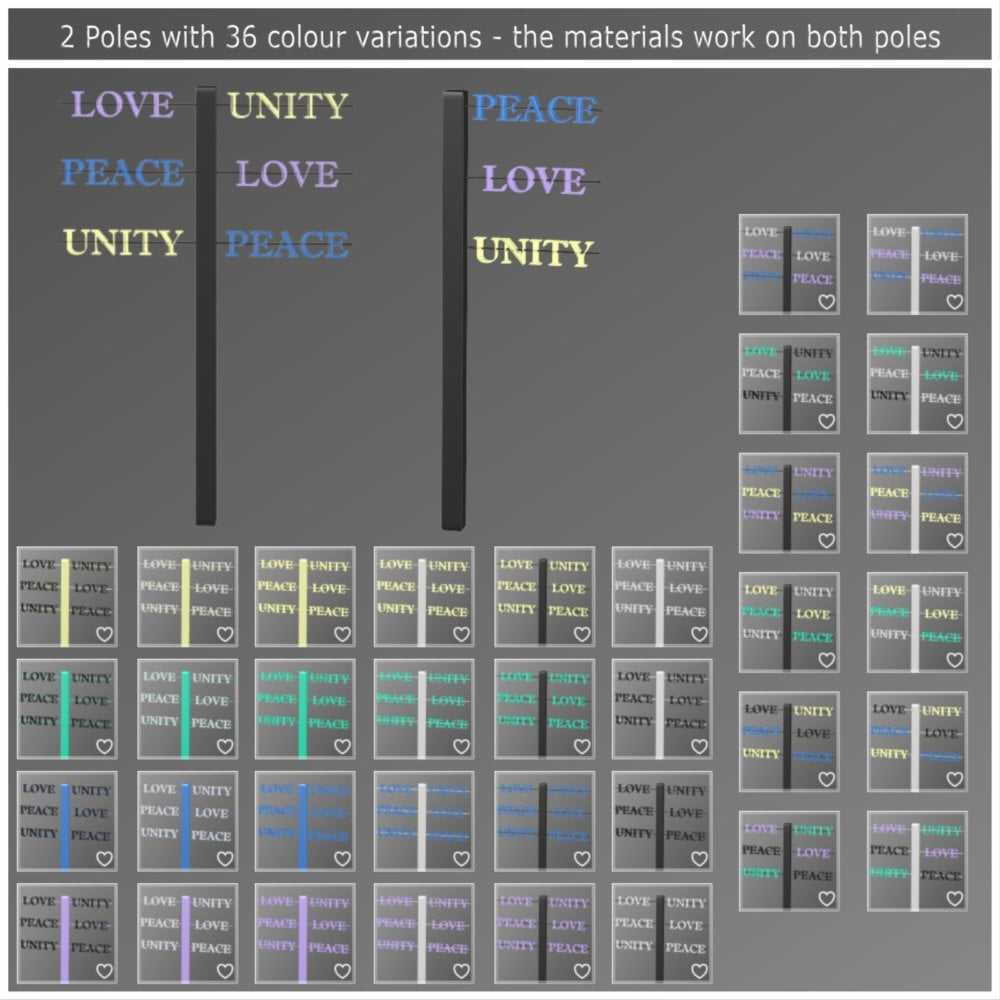 Peace Love Unity Park for Poser 11