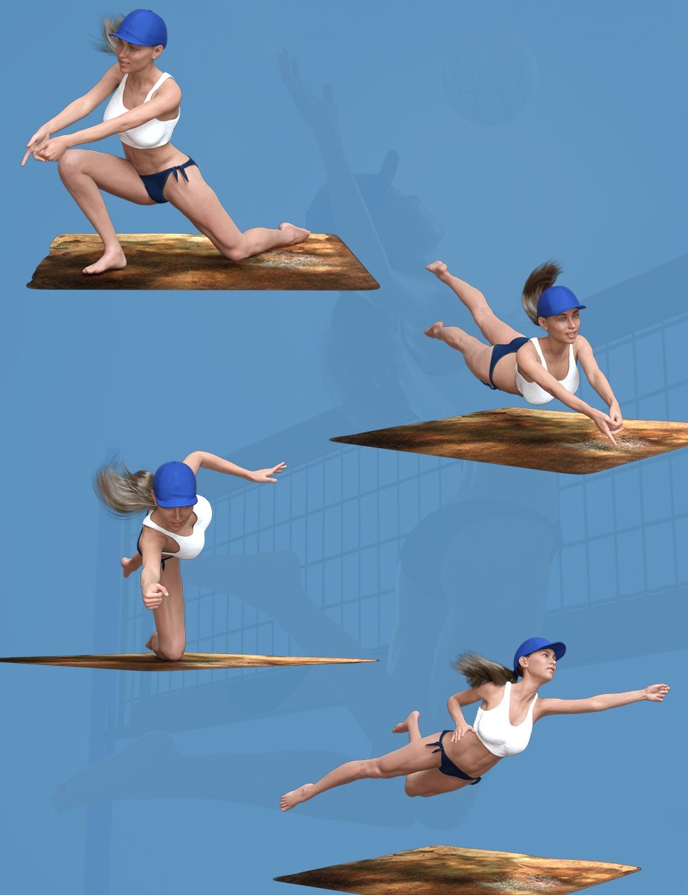 Volleyball Poses for Genesis 8 Female