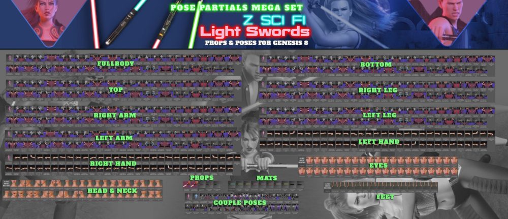 Z Sci Fi Light Swords Mega Set