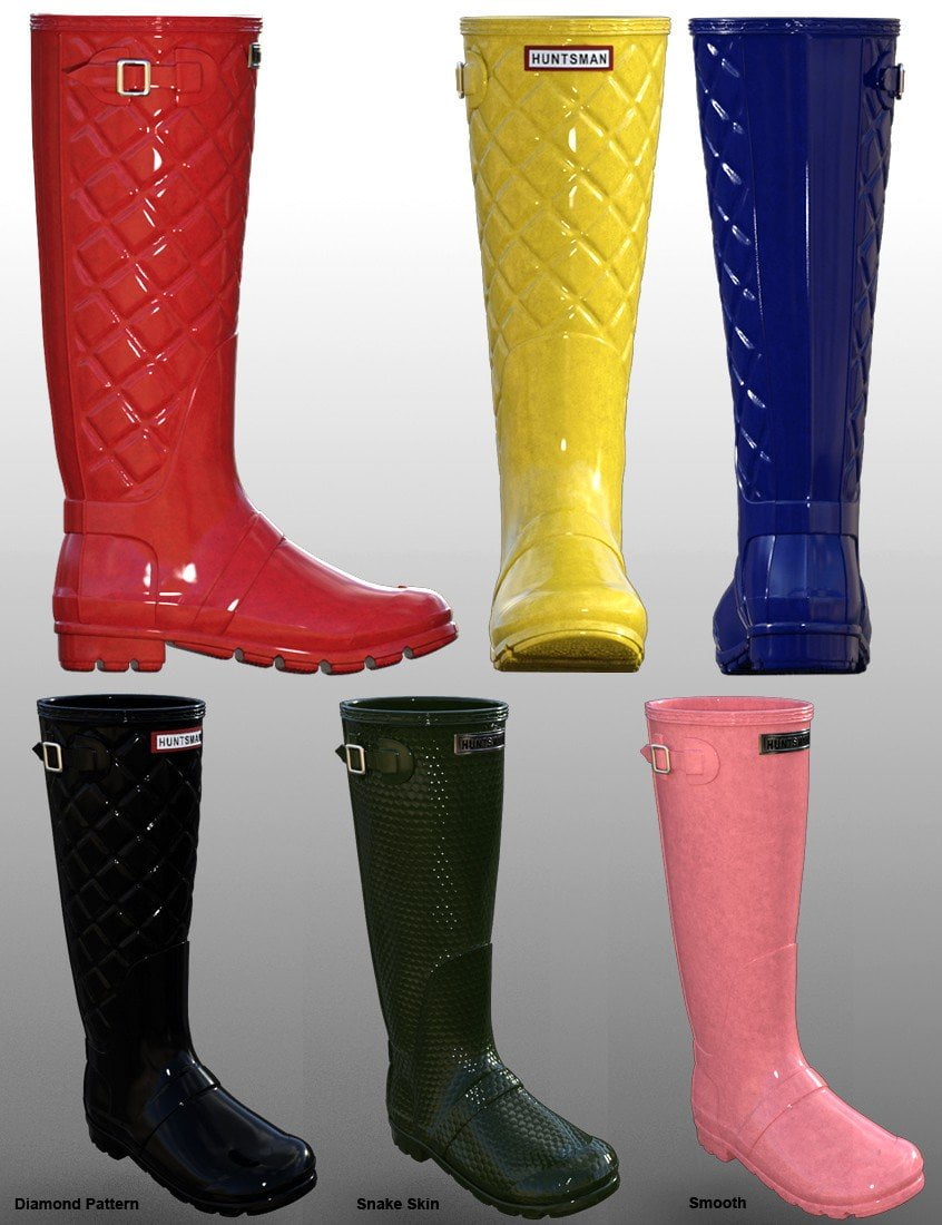 Rain Boots for Genesis 2, 3 and 8 Female(s)