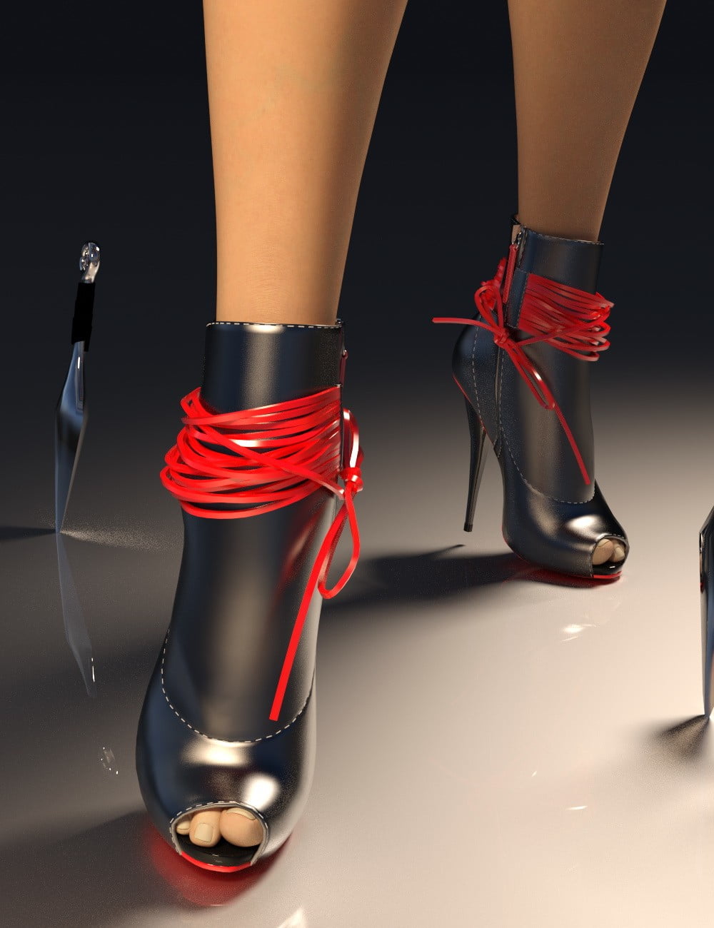 Open Toe High Heel Boots for Genesis 3 Female(s)