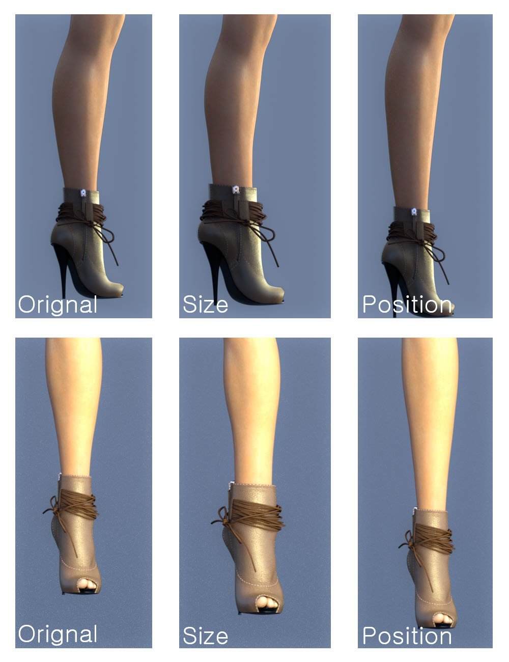 Open Toe High Heel Boots for Genesis 3 Female(s)