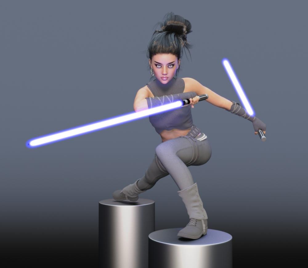 Aegis Sword: Dueling Poses I for Genesis 3 and 8 Females