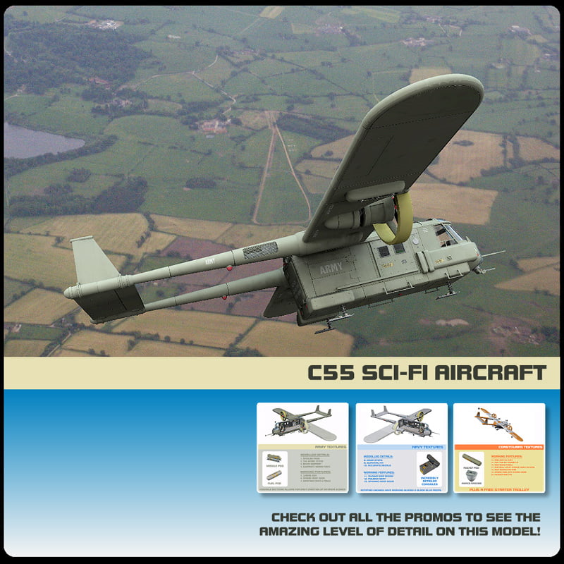 C-55 Rex Transport Aircraft (for Poser)