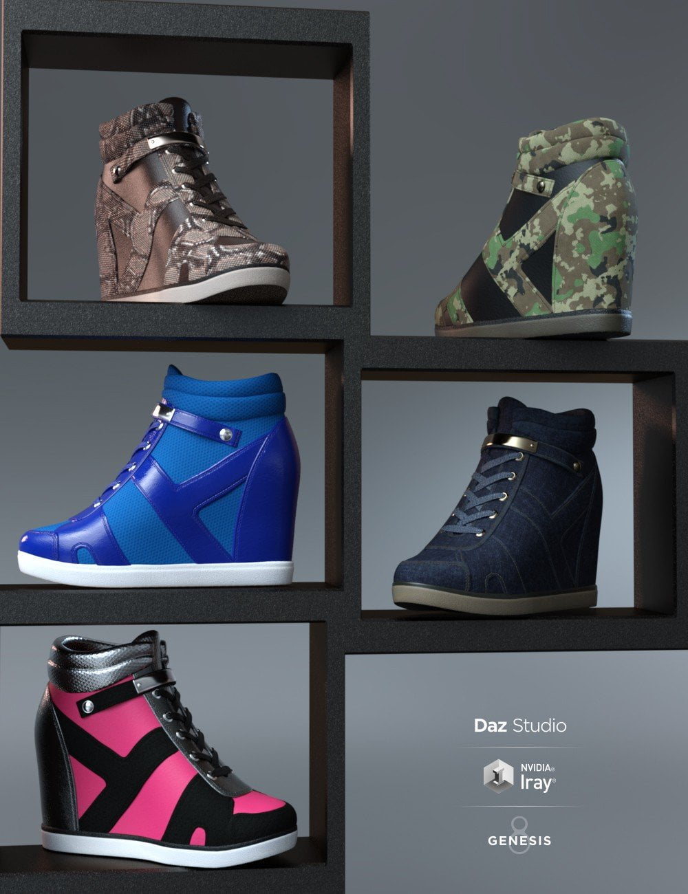 Wedged Sneakers for Genesis 8 Female(s)