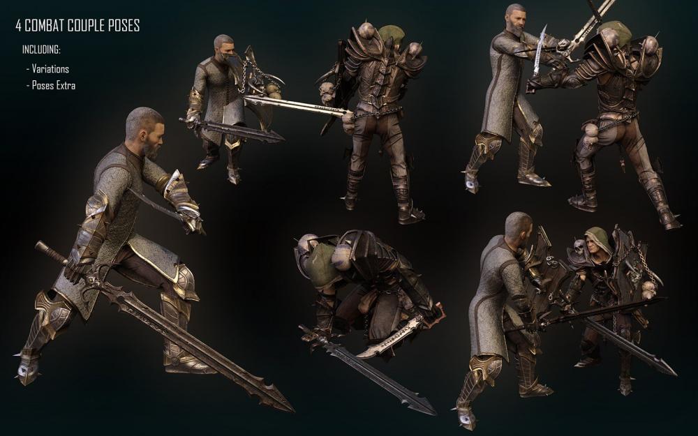 Dark Guard Poses for Genesis 8 Male