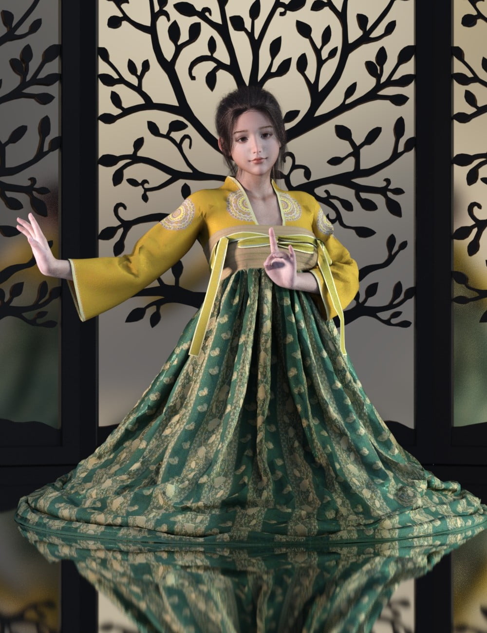 dForce Hanfu Style Dress and Poses for Genesis 8 Female(s)
