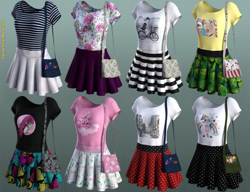 dForce Mid Summer Casual Outfit for Genesis 8 Female(s)