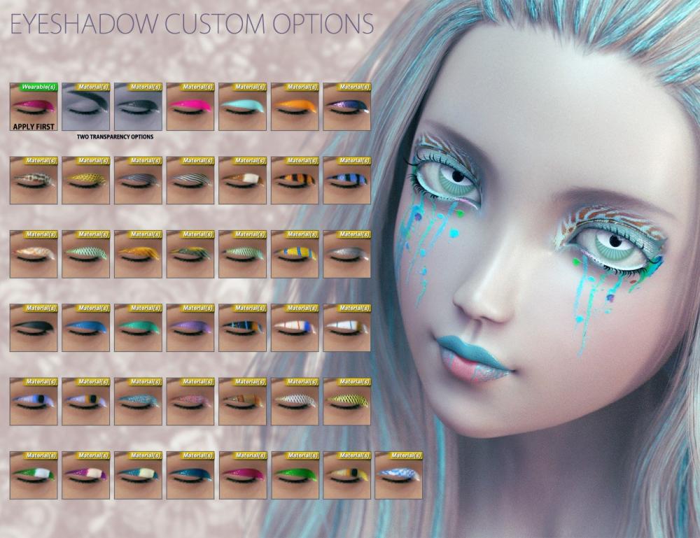 Extreme Closeup Tropical Geoshell Makeups for Genesis 8 Female(s)