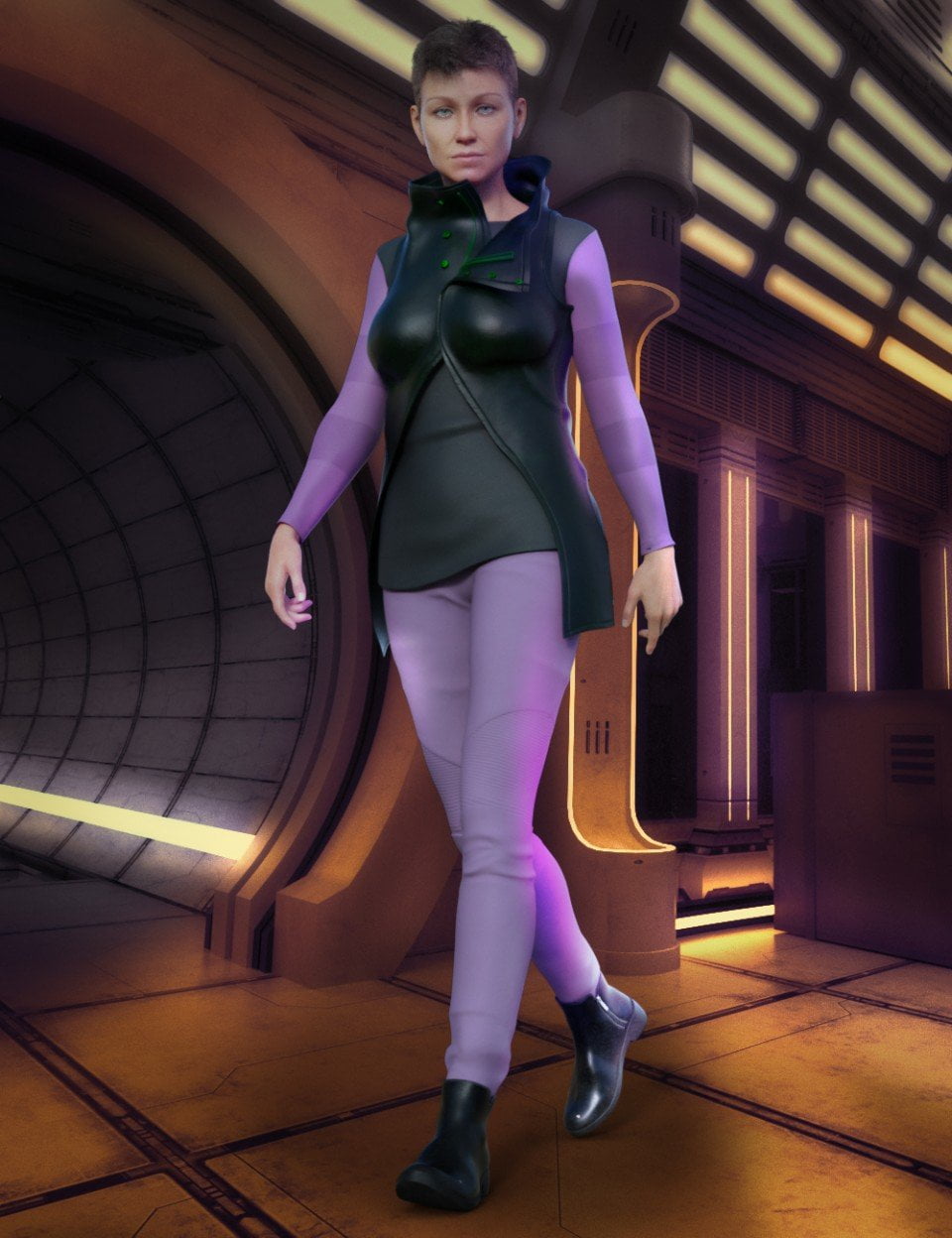 High Collar Outfit Textures