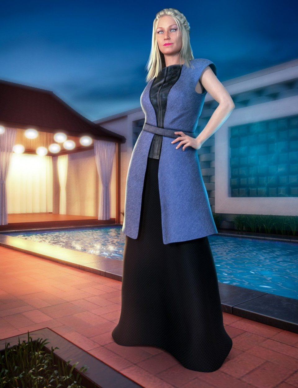 Long Tunic and Skirt Outfit for Genesis 8 Female(s)