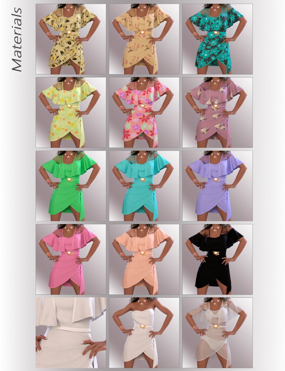 dForce Traci Holiday Dress Outfit for Genesis 8 Female(s)