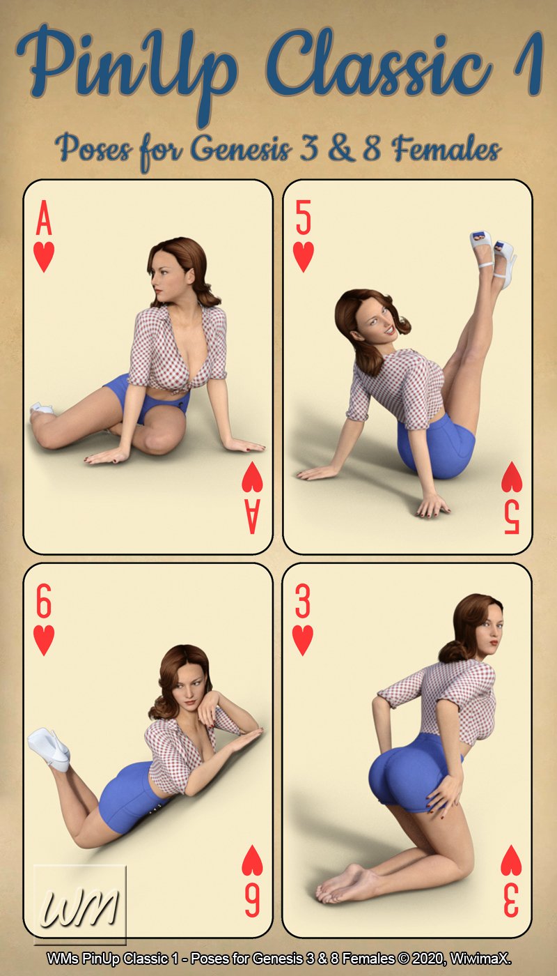 WMs PinUp Classic 1 – Poses for Genesis 3 and 8 Females
