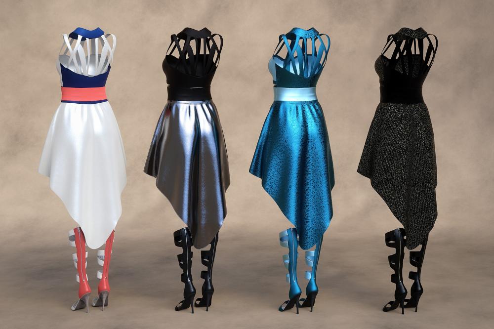 dForce Strappy High Low Outfit Textures