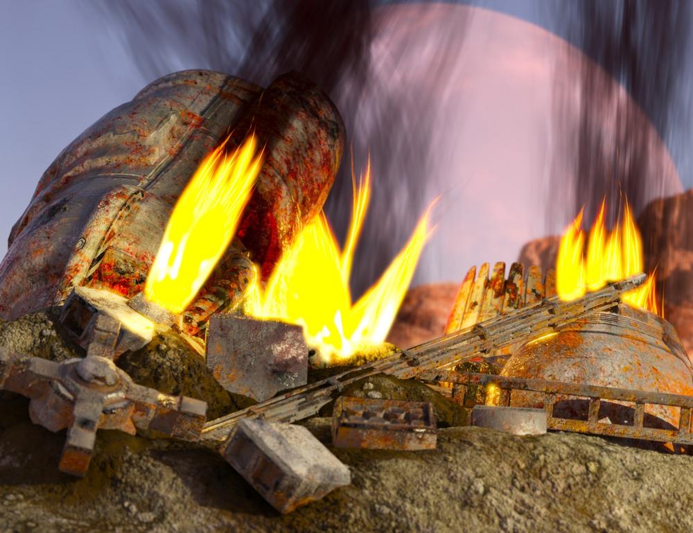 Retrospace Battered Crash Site Scene Kit