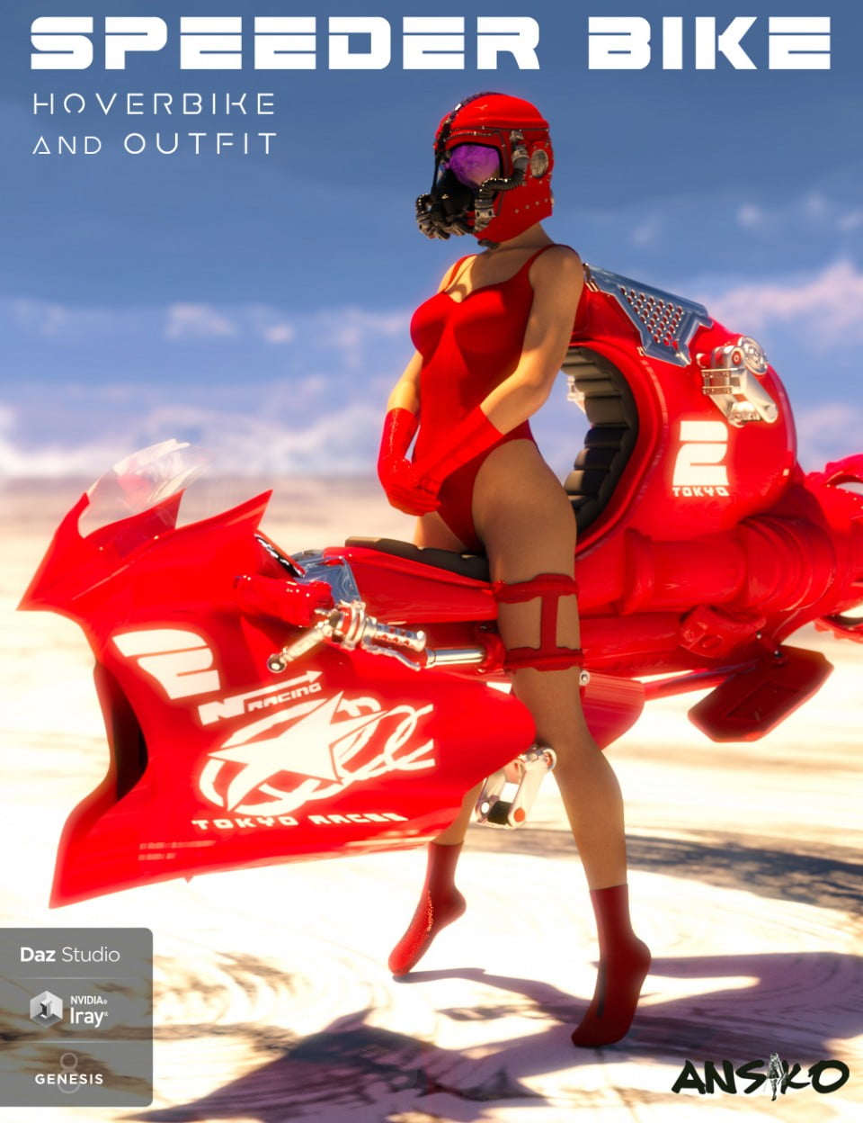 Speeder Bike and Outfit for Genesis 8 Female(s)