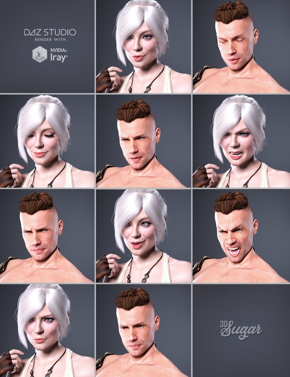 Stallions Strength Poses for Genesis 8 Centaur