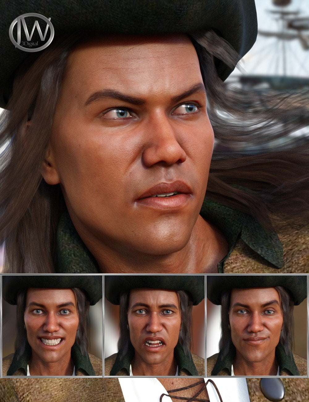 The Pirate – Expressions for Genesis 8 Male and Valentino 8