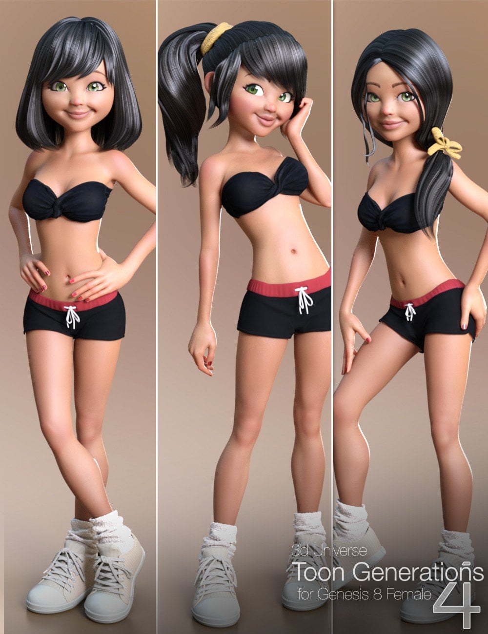 Toon Generations 4 Hair for Genesis 8 Female(s)