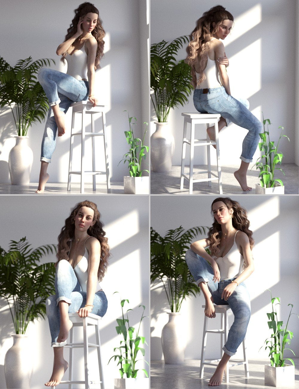 Bianca Morph, Poses and Expressions, and Chair Prop for Genesis 8 Female