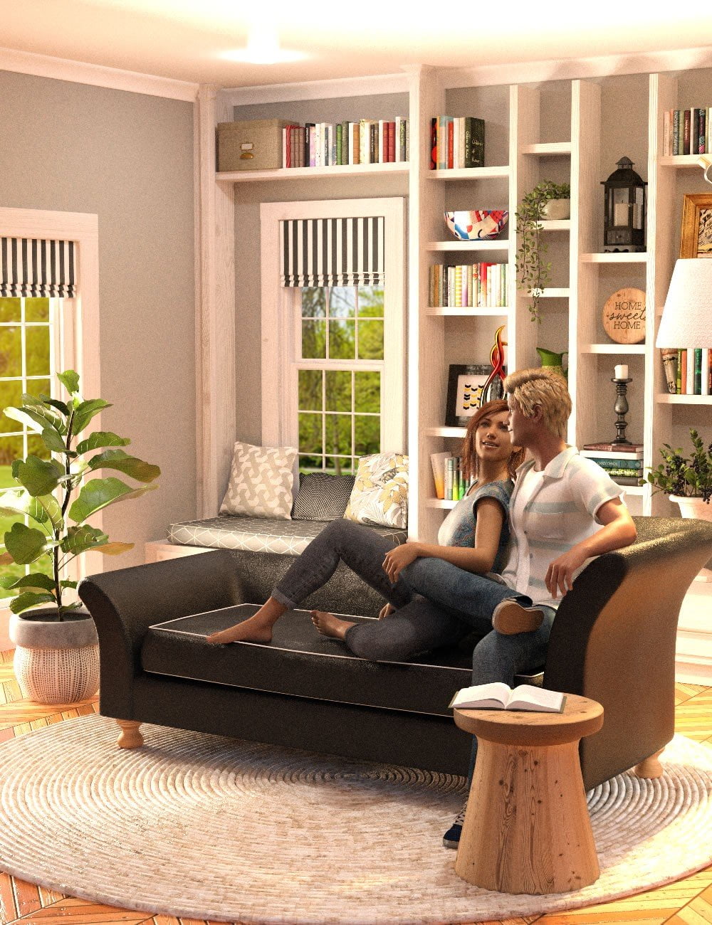 Calm Corner with Poses for Genesis 8