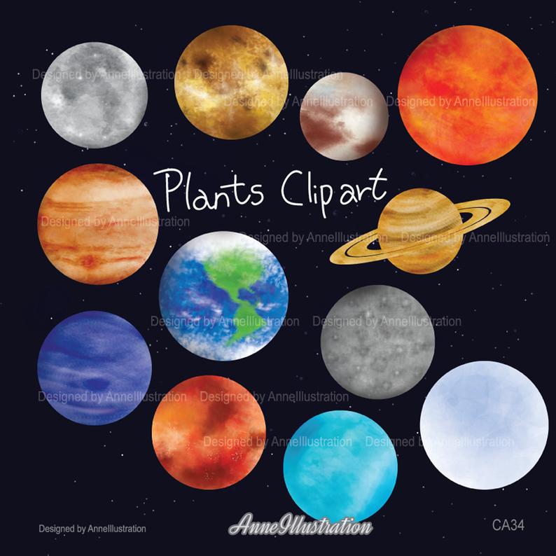 Planets Clipart,Outer Space Clipart,Solar System Clipart