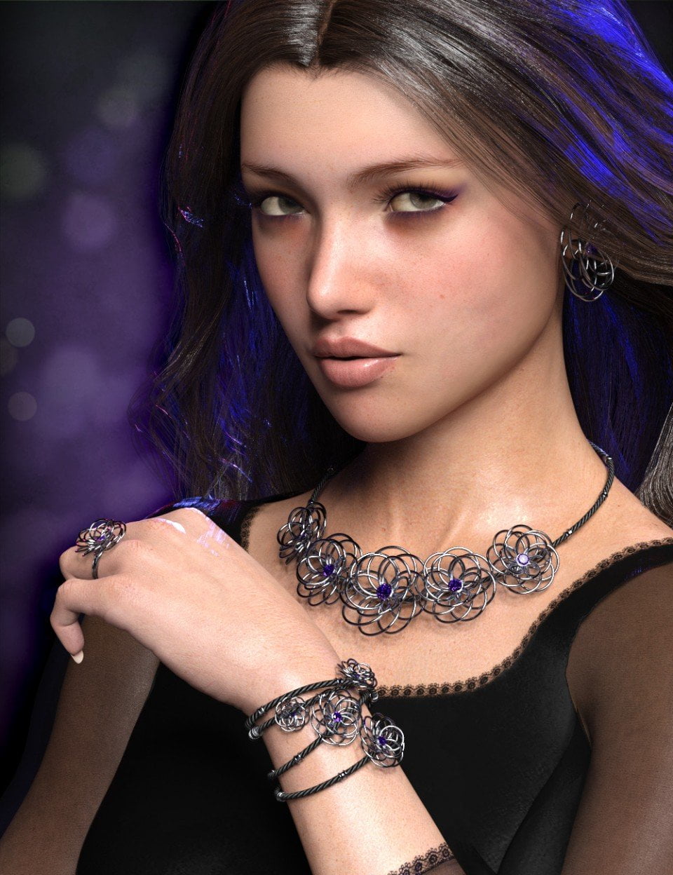 Precious Flower Jewelry for Genesis 8 Female(s)