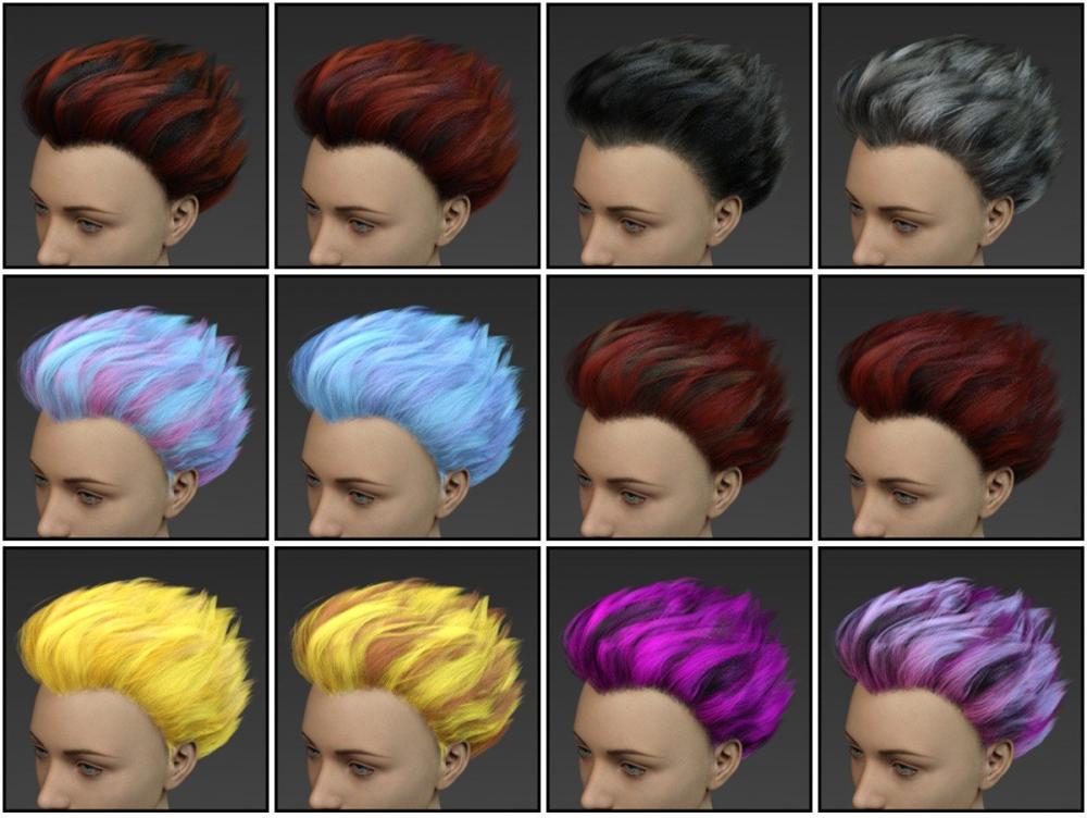 Shock Hair for Genesis 3 and 8 Females