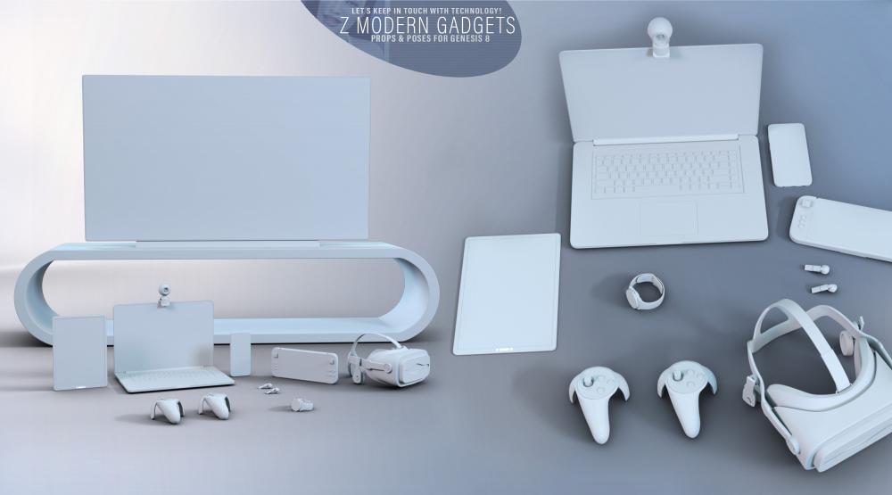 Z Modern Gadgets Props and Poses for Genesis 8