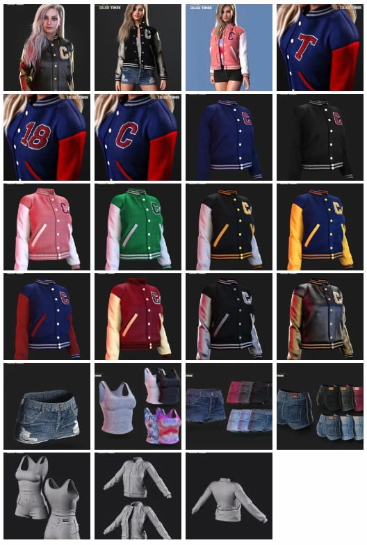 AJC College Times Outfit for Genesis 8 Female(s)