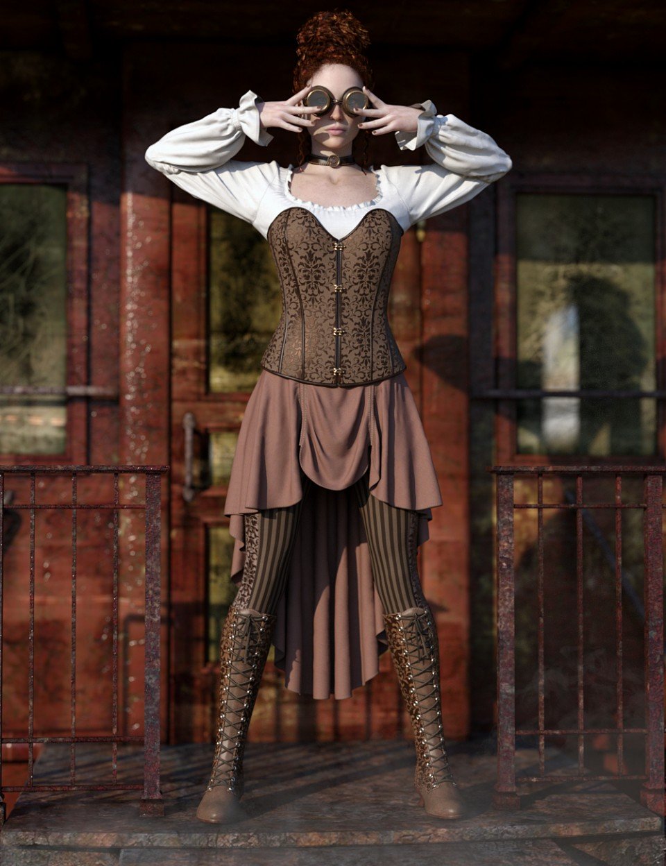 dForce Steampunk Outfit for Genesis 8 Female(s)