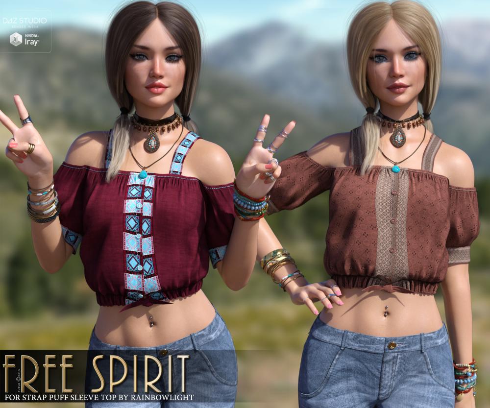 Free Spirit for Strap Puff Sleeve Top