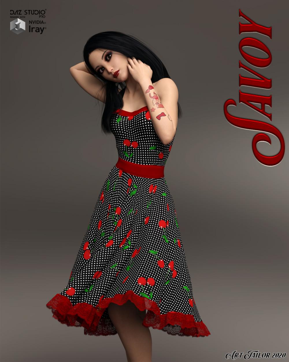 Savoy dforce dress for Genesis 8 Females