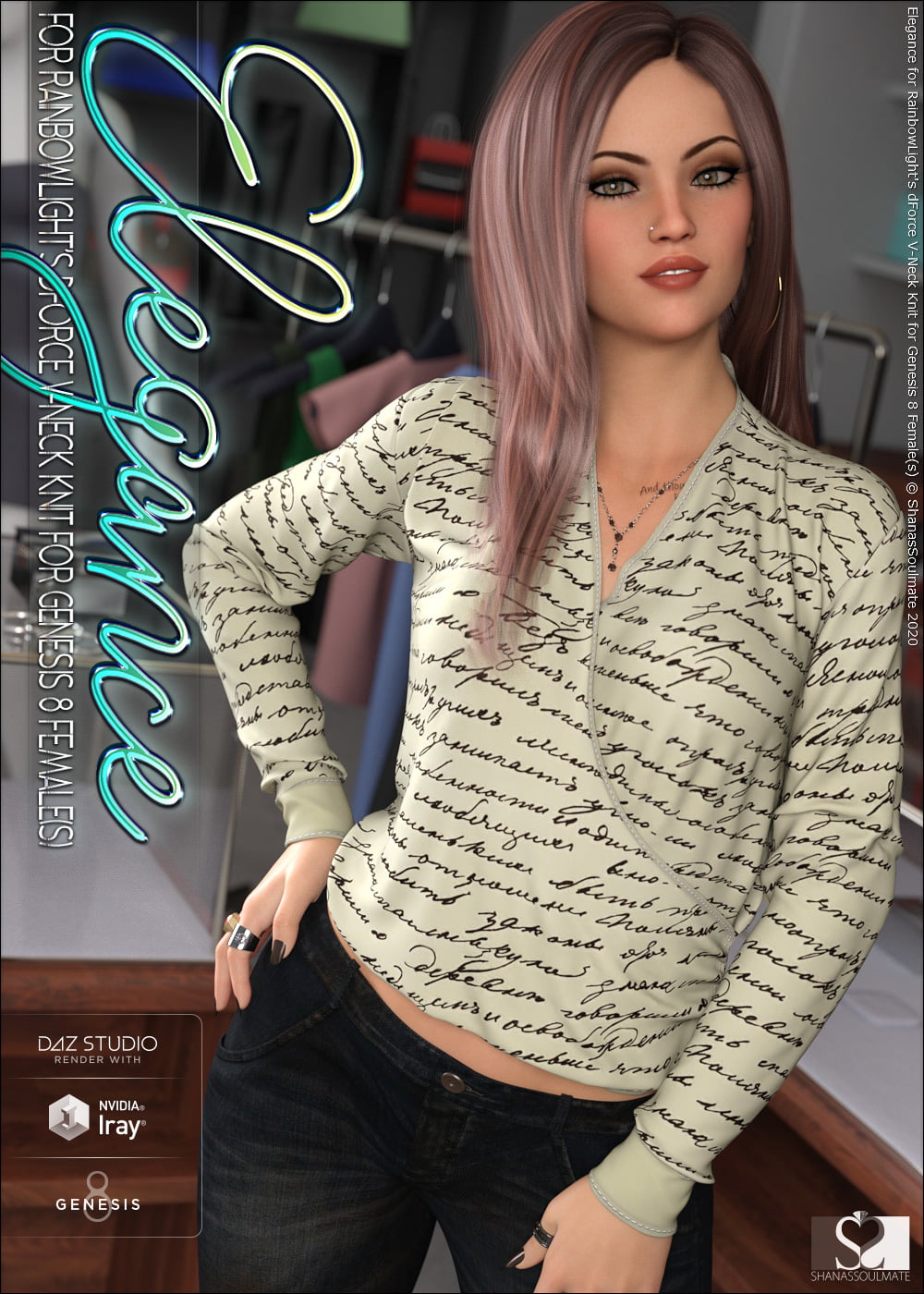 Elegance for dForce V-Neck Knit for Genesis 8 Females ⋆ Freebies Daz 3D