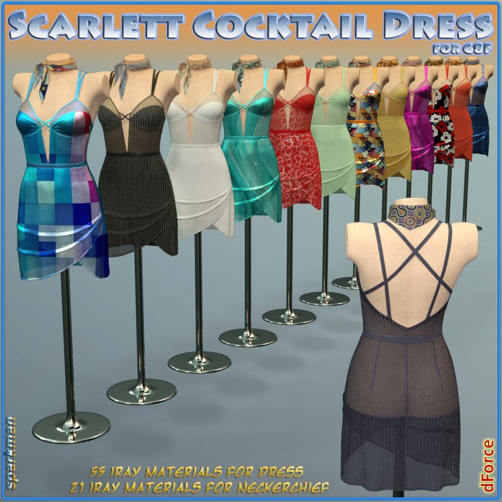 dForce Scarlett Cocktail Dress for Genesis 8 Females