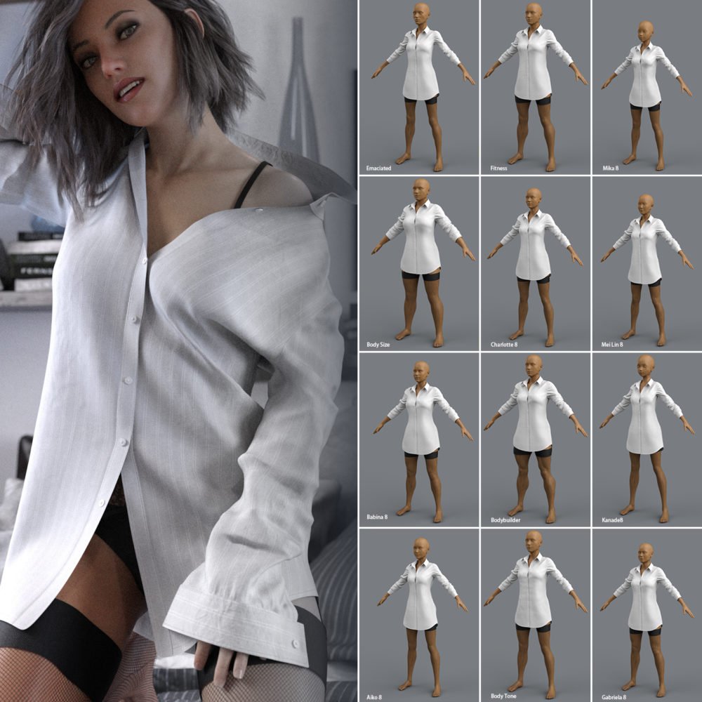 dForce Leisure Shirt and pose for Genesis 8 Female