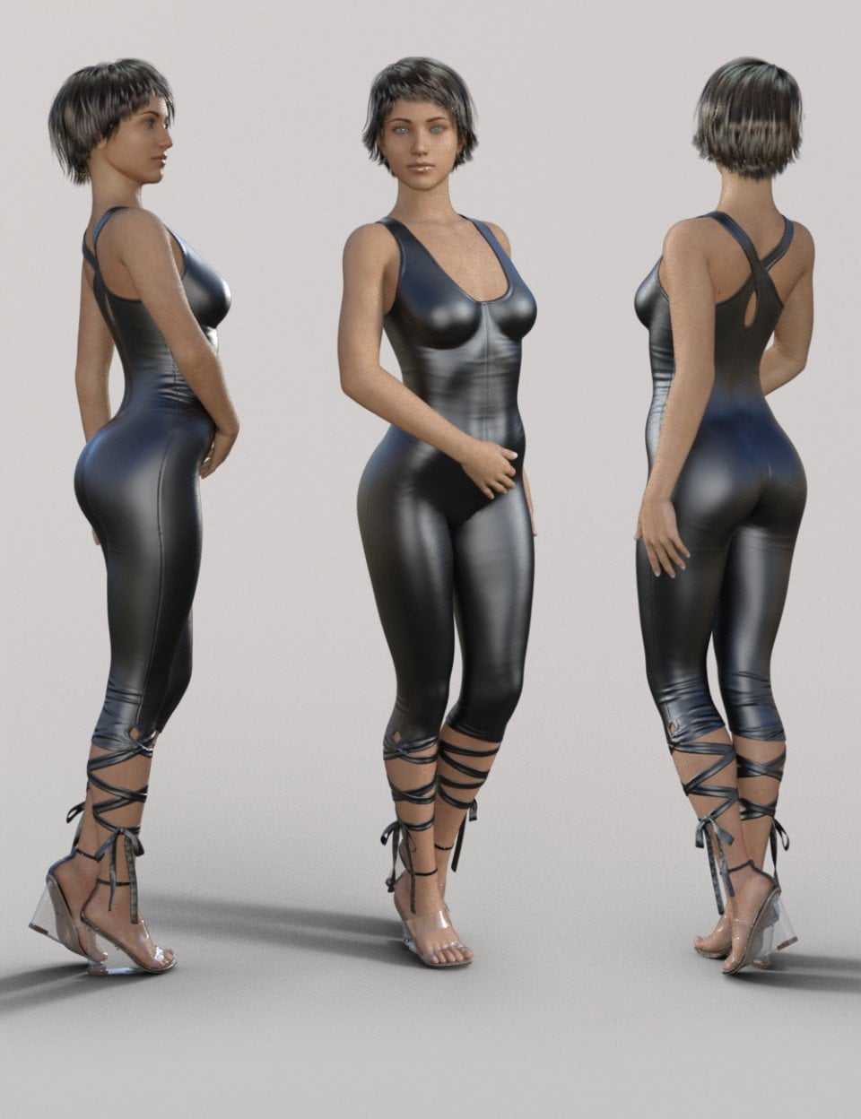 Skinny Jumpsuit and Heeled Sandal for Genesis 8 Female(s