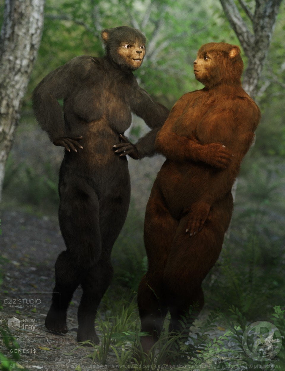 Bear Clan with dForce Hair for Genesis 8 Female