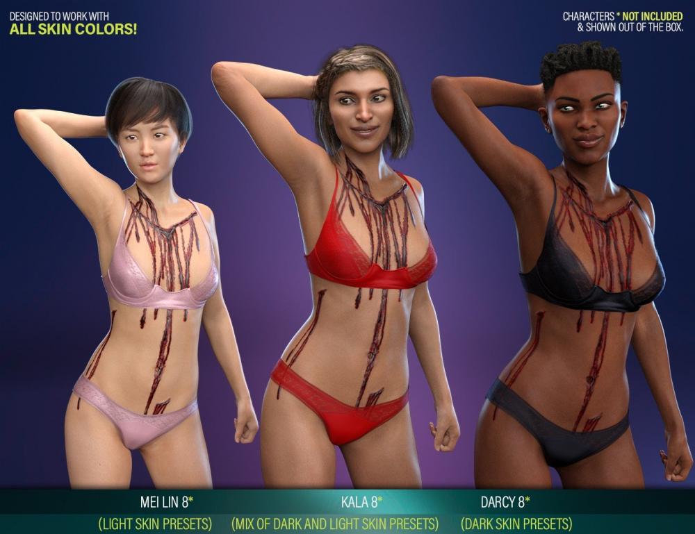 Body Wounds HD Morphs for Genesis 8 Female(s)